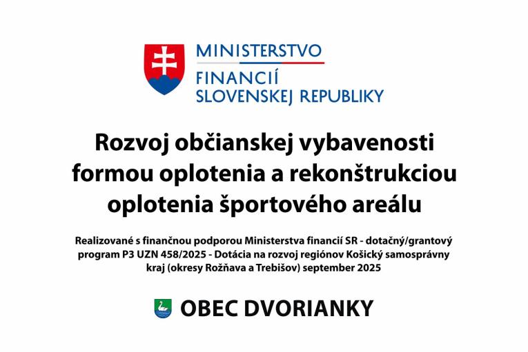 Rozvoj občianskej vybavenosti formou oplotenia aa eekonštrukciou oplotenia športového areálu